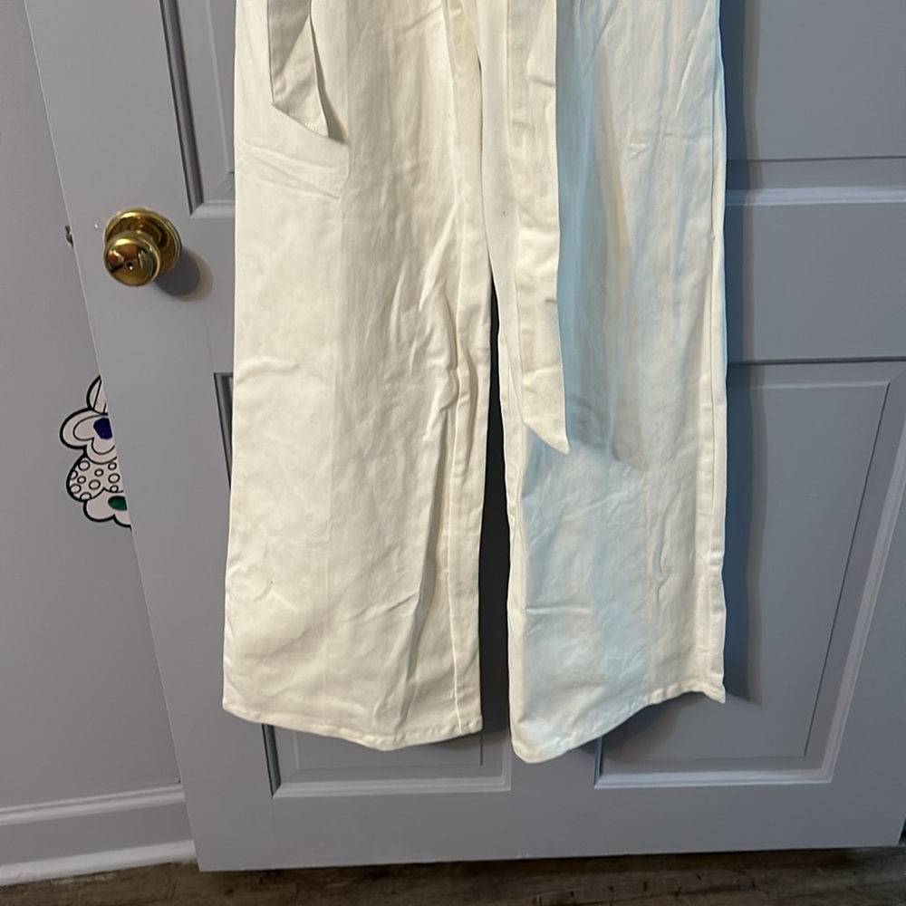 Flying Tomato Denim Cream Jumpsuit - Picture 4 of 7